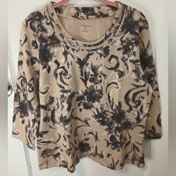 croft & barrow Sweaters - Pullover Long sleeve Top lightweight sweater Stretch Size L